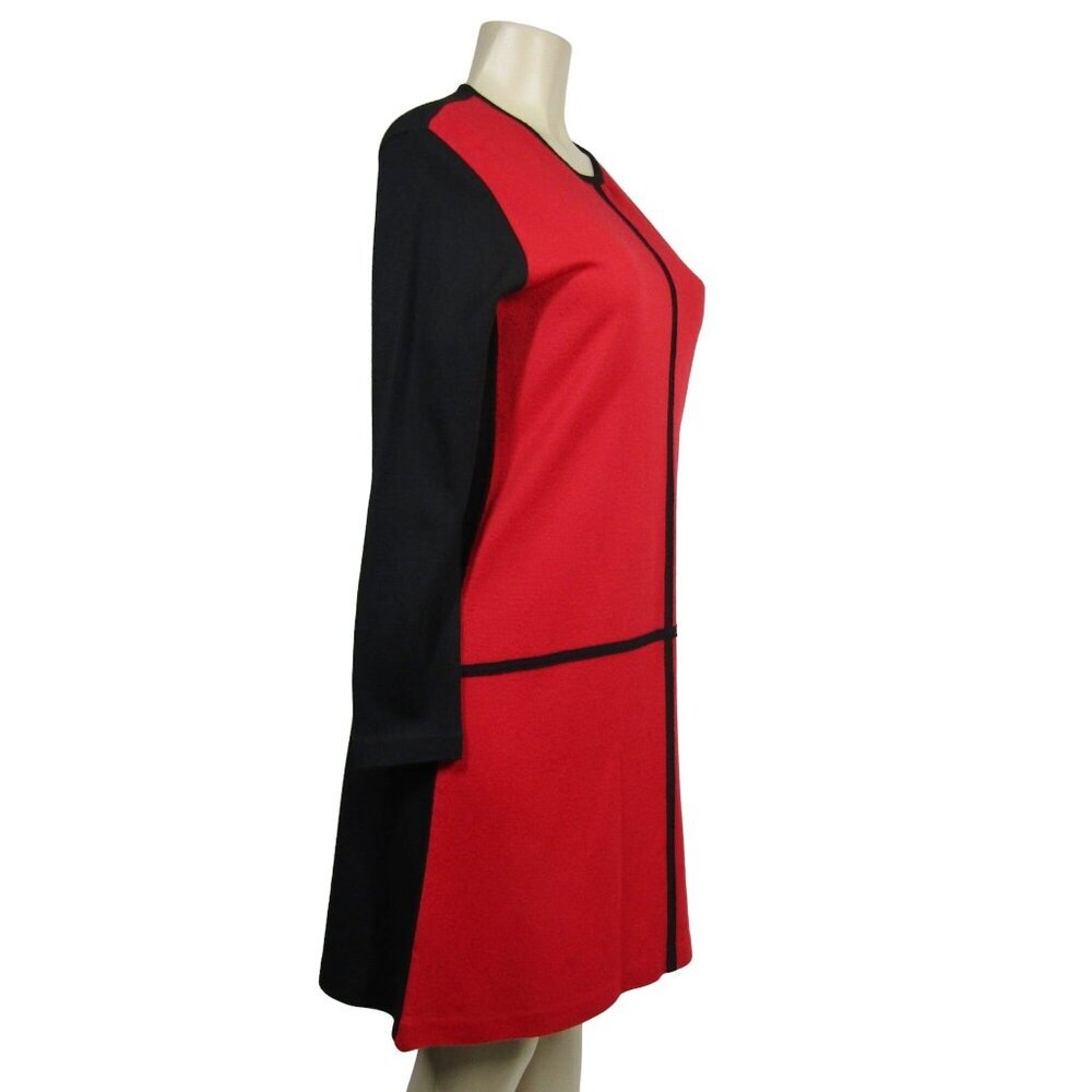Vtg Color Block M 80s 90s Red Mod Abstract Academ… - image 4